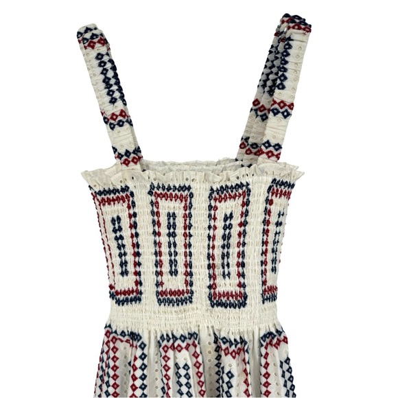 Hill House Anjuli Red, White and Blue Eyelet Maxi Dress - Picture 7 of 12